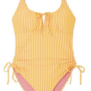 Adore Me Yellow and Purple Striped One Piece Swimsuit